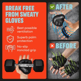 Mava Sports Neoprene Grip Pads Lifting Grips, an Alternative to Barehand Gloves for Weight Lifting Women and Men, Pull-Up Grips, Crossfit, Workout Pads
