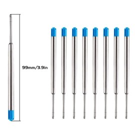 NOCHME Ballpoint Pen Refills Blue 9.8 cm NOCHME Pack of 10 1.0 mm Interchangeable Standard Metal Ballpoint Pen Refills, Compatible with Parker G2 Format for Uniform and Smooth Writing Experience