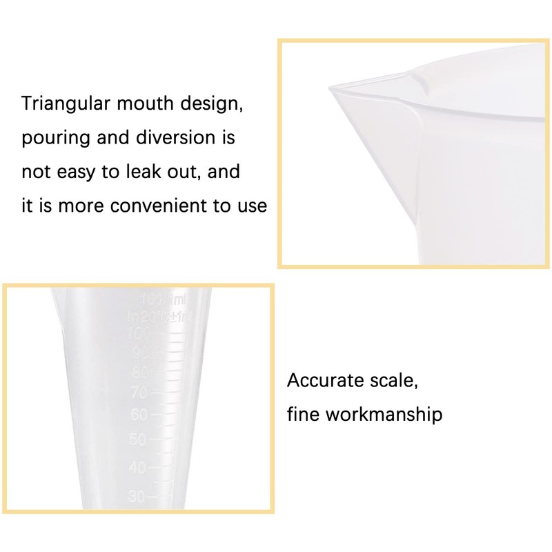 Kitchen Laboratory Plastic Measurement Beaker Measuring Cup 100ml