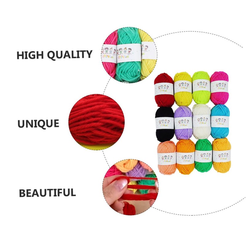 DOITOOL 12pcs Hand-Knitted Yarn for Boys and Girls Soft Thick