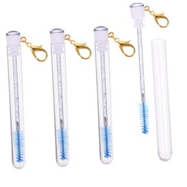 Housoutil 8pcs Eyelash Brush Keychain Durable Makeup Applicators for Mascara Eyebrow Grooming for Daily Use Makeup Artists