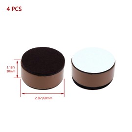 KUMGROT 4 Pcs Round Bed Risers Heavy Duty Furniture Risers Lifts Height 1.81" Self-adhesive Sofa Dresser Table Risers with Felt Pad Protect Floors (Brown)