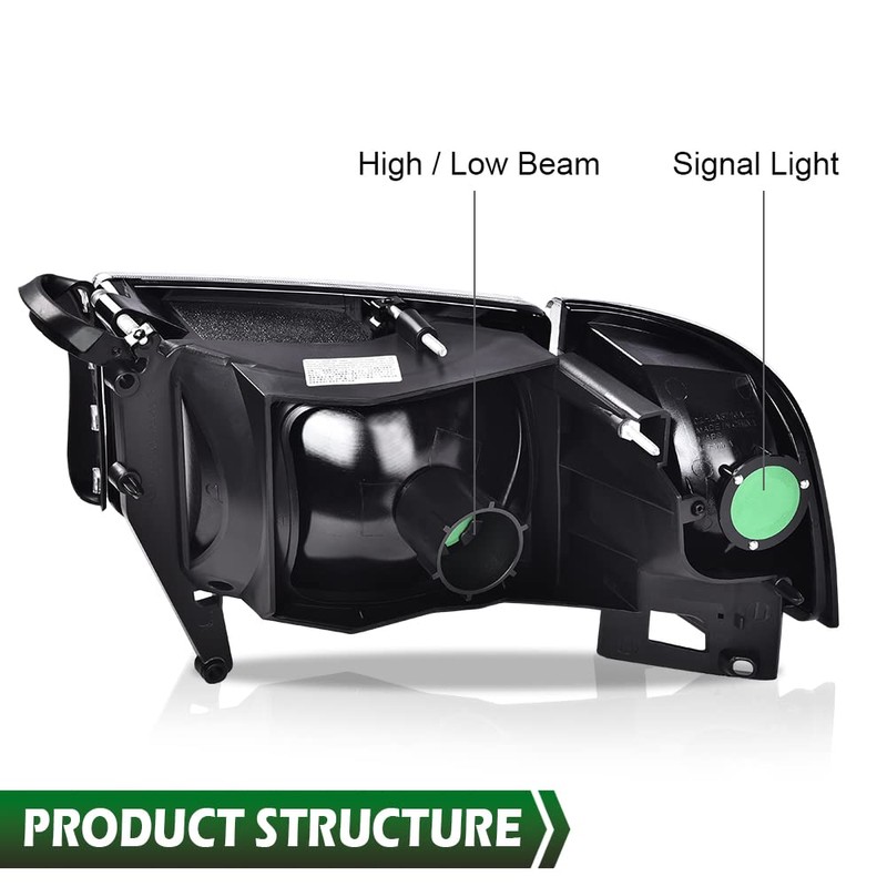 GRAND ORANGE Headlights Assembly, Compatible with Dodge Ram 1500 2500