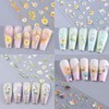 4Pcs Flower Nail Art Stickers Decals 5D Embossed Daisy Nail