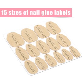40 Sheets Nail Glue Tabs, 600 Pcs 15 Sizes Waterproof & Breathable Press On Fake Nail Adhesive Tabs Double Sided Clear Flexible Sticky Glue for Manicure