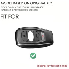 Hontumax Premium Leather Key Fob Cover for Subaru Ascent BRZ Crosstrek Forester Impreza Legacy Outback WRX STI 2015-2023 2024 2025 Key Shell Case Holder Protector Accessories (Black)