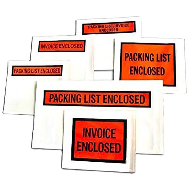 AVG Packaging Supplies Packing List Enclosed Pouches (4.5" x 5.5")