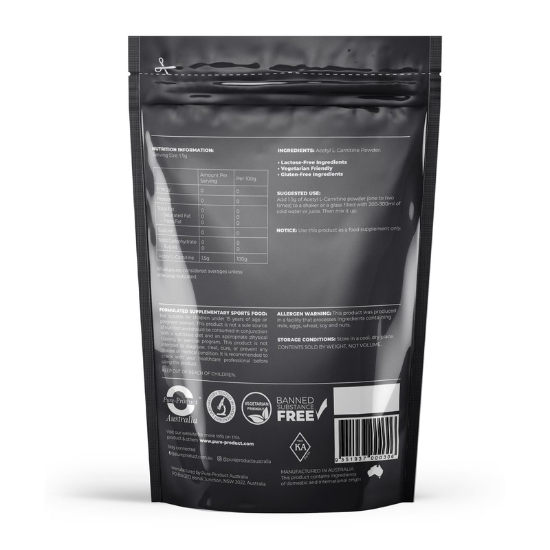 Pure Product Australia Acetyl L-Carnitine ALCAR HCL Powder Premium Quality