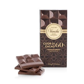 Venchi 60% Dark Chocolate Bar, 2.75 oz - Naturally Gluten Free- Delicate Dark Chocolate - Vegan Friendly