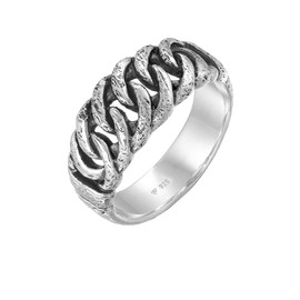 HG HAZE & GLORY Men's Ring Made of 925 Sterling Silver, Jewellery Men, Silver Ring Oxidised, Cool, Chain Game, None