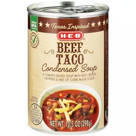 HEB H‑E‑B Texas-Inspired Beef Taco Condensed Soup 10.5 oz (298g) Pack of 4…