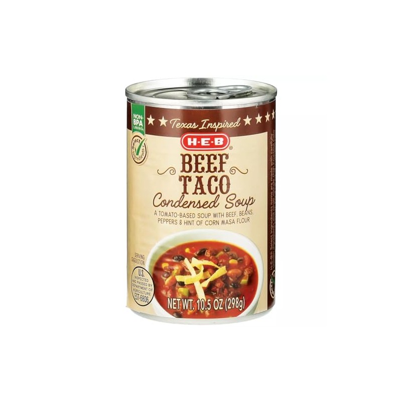 HEB H‑E‑B Texas-Inspired Beef Taco Condensed Soup 10.5 oz (298g)