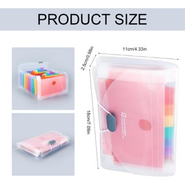 13 Pockets A6 Flashcard Organizer – Portable Style Document Organizer with Colored Dividers, Durable Plastic Expanding File Folder for Index Cards, Notes, Receipts, Coupons, and More