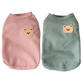 Summer Lightweight Cotton Dog Shirt Pet T-Shirts Soft Breathable Stretchy Cats Dogs Tee Shirt Sleeveless Vest Dog Apparel for Medium Small Dog Clothes