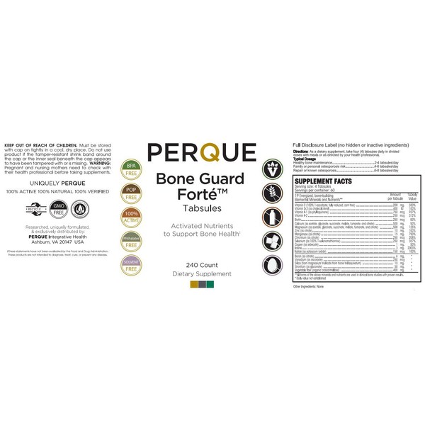 Perque Bone Guard Forte 20 240 Tablets by Perque