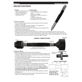 Penn State Industries PKKOLESS Kole EDC Click Ballpoint Pen Kit Starter Set Package Woodturning Project