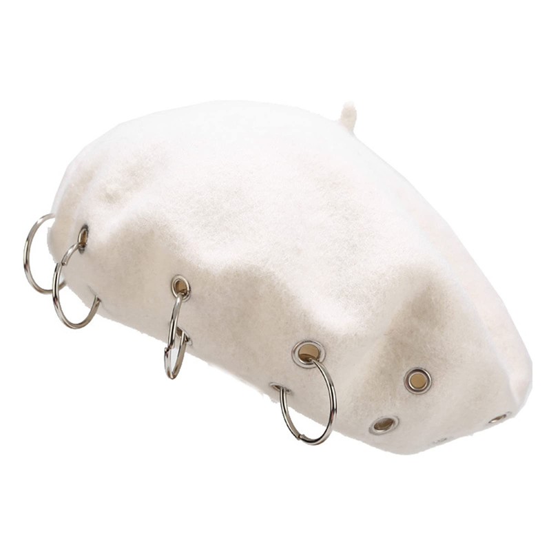 FANGFA Berets Fashion Iron Ring Painter Hat Punk Style Beret