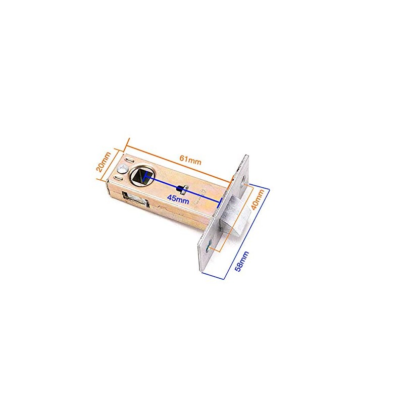 TOOLSTAR Door Latches, Stainless Steel Tubular Mortice Latches Flat 45mm