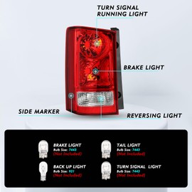 TUSDAR OEM Tail Light Assembly Pair for 2009-2015 Honda Pilot Rear Tail Light Lamp Replacement 33500SZAA02 HO2800174 HO2801174 (Driver and Passenger Side)