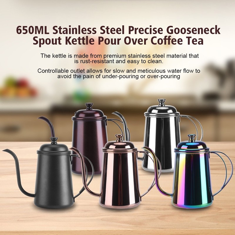 Yosoo 650ML De Acero Inoxidable precisas Gooseneck Goteo de la