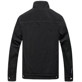 LZLER Men's Fleece Jean Jacket Winter Cotton Sherpa Lined Denim Fur Trucker Jacket(806,Black Grey,L)