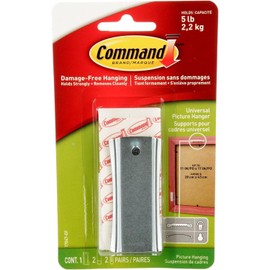 UKDeals Direct® Sawtooth Metal Picture Hanger Sticky Nail & Stabilizer Strips Decorate Damage Free Large Universal Frame Hanger 2.2 kg Load (1 Pack Metal Sawtooth Hanger 17047)