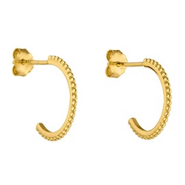 PURELEI® Olani Hoop Earrings (Gold, Silver, Rose Gold), Women's Earrings Made of Durable Stainless Steel, Waterproof Jewellery, 1.4 cm Diameter, Stainless Steel