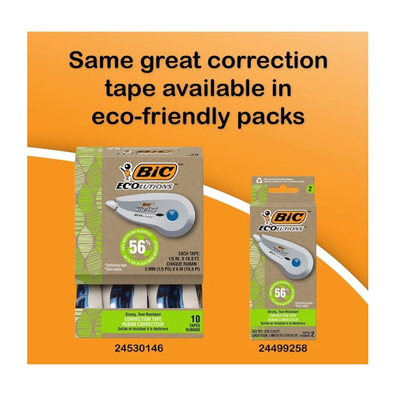 BIC Wite-Out EZ Correct Correction Tape - White, 39.3 Feet,
