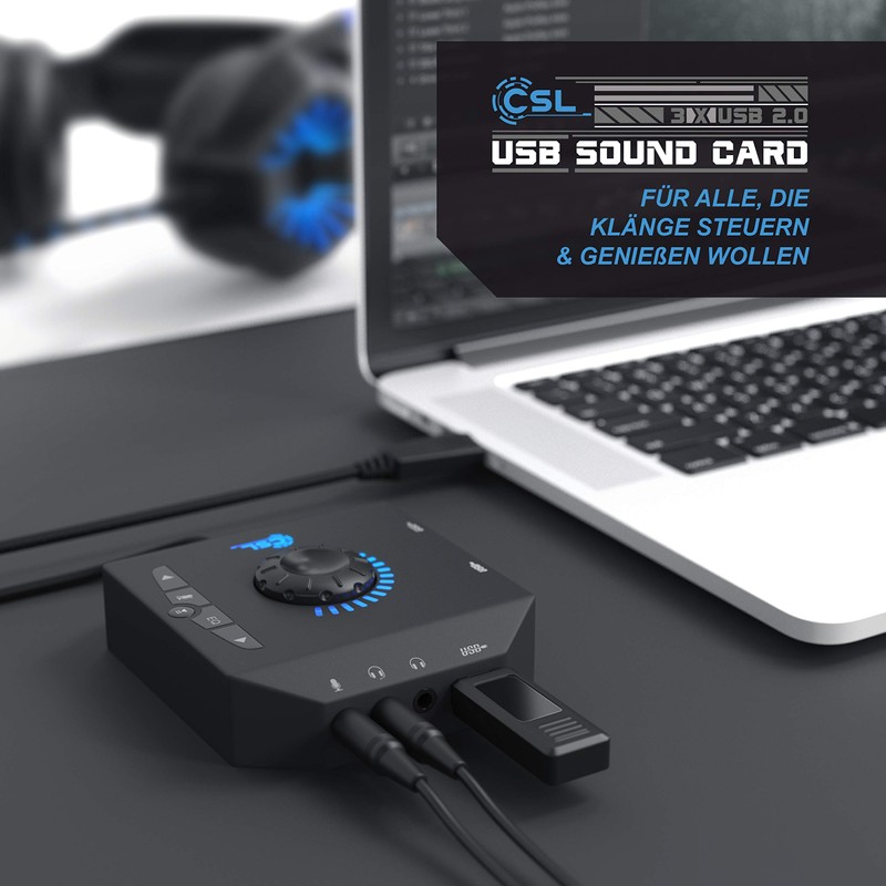 CSL - USB Sound Card External - Sound Card with