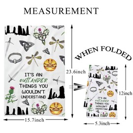 BDPWSS Outlander Kitchen Towel Scottish Thistle Gifts It's an Outlander Things You Wouldn't Understand Scottish Fans Gift (Outlander Things TWCA)