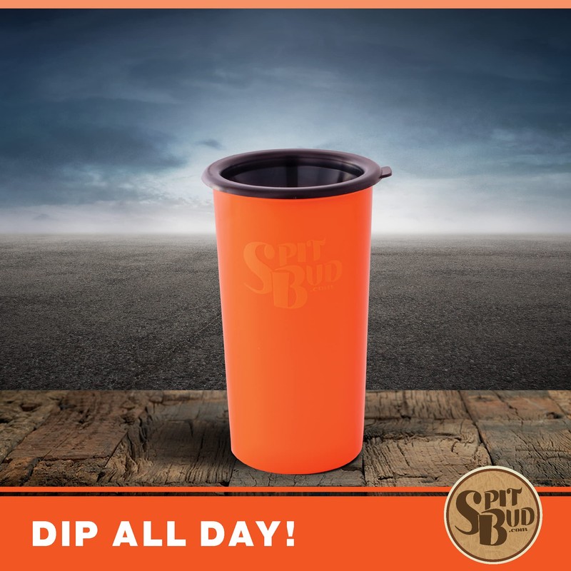 Spit Bud Original Hunter Orange Spittoon For Chewing - Portable