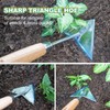Berry&Bird Triangle Hand Hoe, 15.2'' Winged Weeder Garden Hoes with