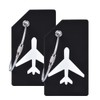 2Pcs Black Silicon Travel Luggage Tags Suitcase Luggage Bag Tags,
