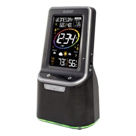 La Crosse Technology S87078 Color Wireless Weather Station with Bluetooth Speaker & USB Port, Black
