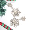 2 Pairs Christmas Dangle Earrings Rhinestone Pearl Snowflake Drop Earrings