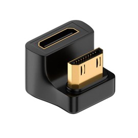 CY 8K Adapter Type-C Mini HDMI 1.4 Male to Mini HDMI Female 360 Degree Up Opposite U Shape Back Angled Extension Converter