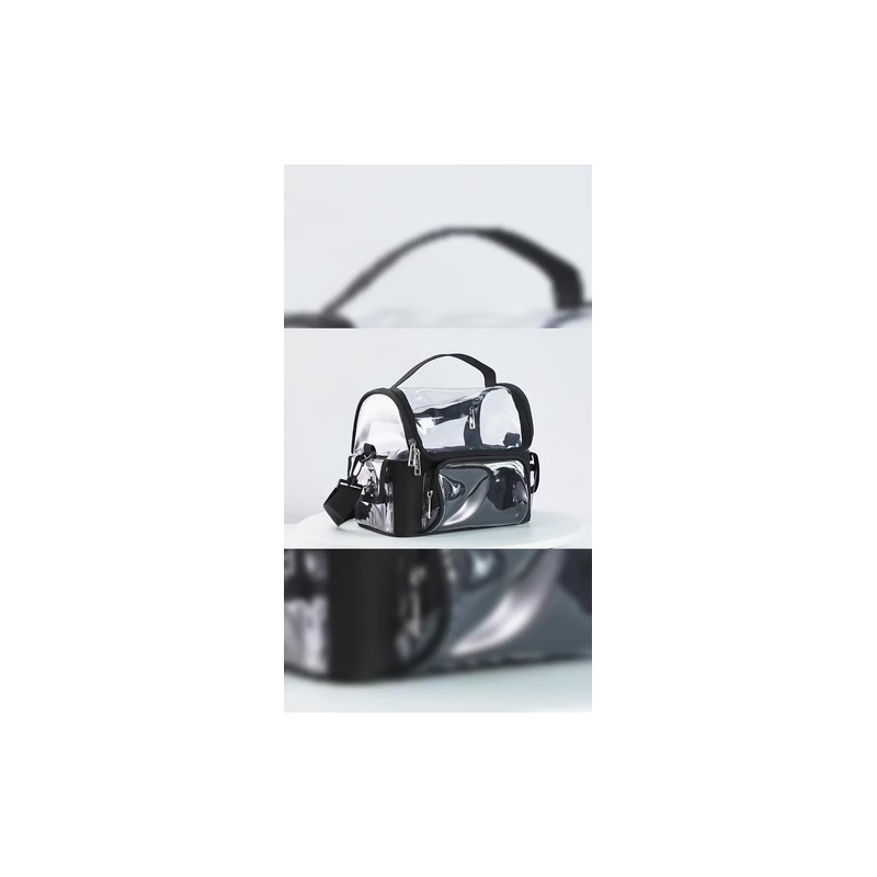 Bolsa Transparente Impermeable Para Cosmticos Color Negro Barbertop