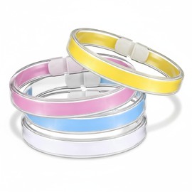 Liliaafar 100 Count Tubular ID Wrist Bands - Hospital ID Bracelet Medical Plastic Wristbands with Multiple Insert Color Information for Hospital Patients, Parties and Events