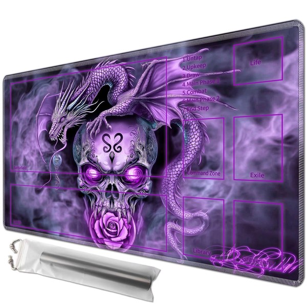 JANENFNA Playmat 24" x 14" with Magic Zones for MTG