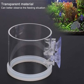Acrylic Transparent Fish Feeding Ring Food Feeder with Suction Cup for Aquarium or Small Fish, Turtle Aquarium