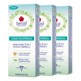 Crema Íntima Benzal Diaria Cuidado Incontinencia 3 Pack