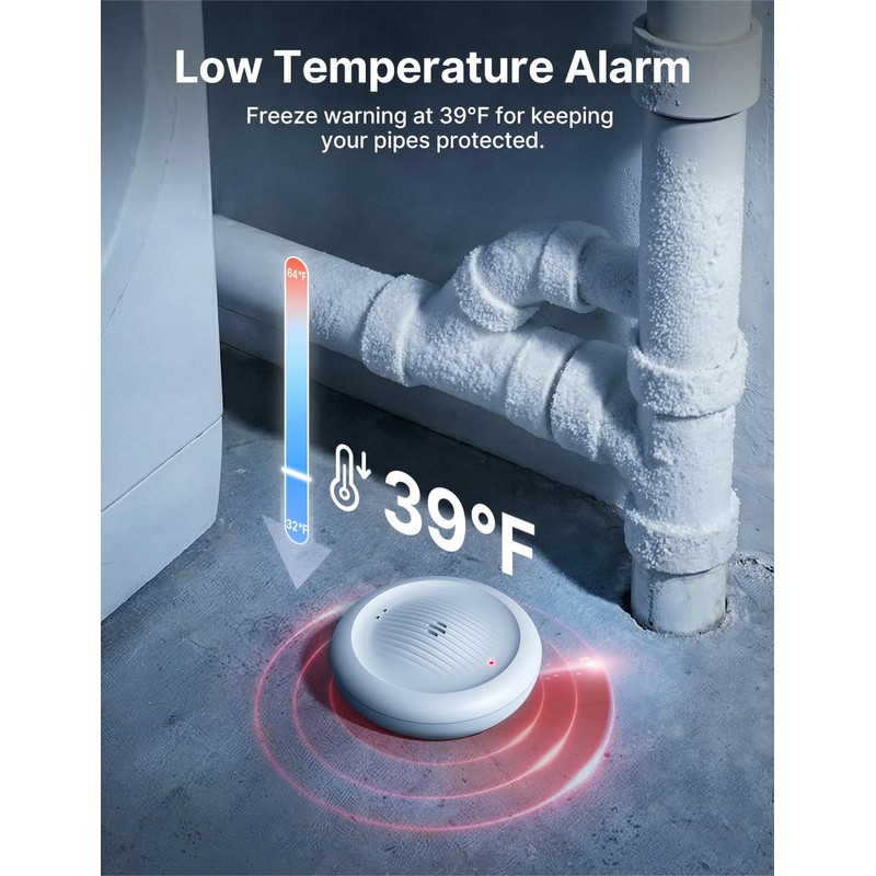 X-Sense Wi-Fi Water Leak Detector for Home - Smart 2-in-1