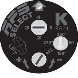 K Rain RPS Select 3/4" Gear Drive Rotor 5" Pop-Up | 25' - 46' Spray Distance, 4 Selectable Built-in Nozzles, 40° - 360° Arc Spray Pattern | Includes Adjustment Key (4 Pack)
