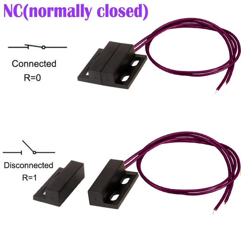 Gebildet 0-230V Magnetic Switch, Recessed Security Window Gate Contact Sensor,