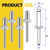 100PCS 1/4" x 1" Large Aluminum Rivets - Silver Stainless