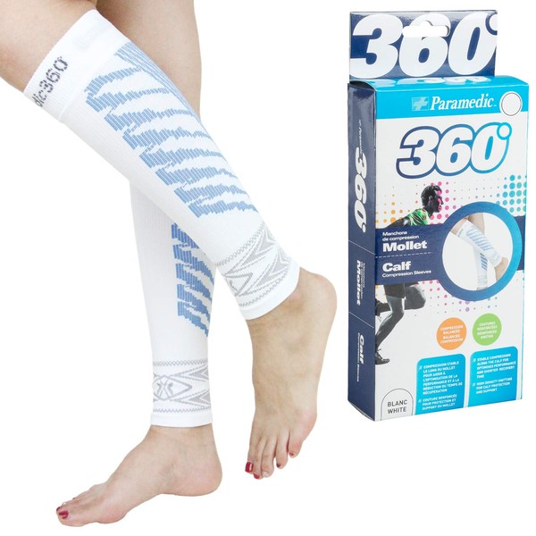 Calf Compression Sleeves (White, Small)