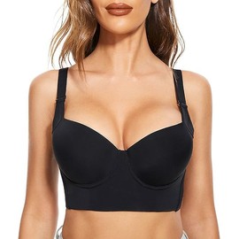 FallSweet Push Up Bras for Women Corset Top Bustier Padded Underwire Bra Add One Cup (as1, Cup_Band, dd, 38, Black)
