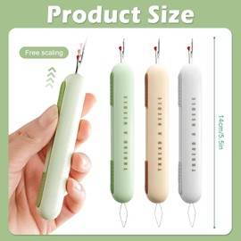 QOOWFEANIG 2-in-1Needle Threader Seam Rippers Kit Stretchable Sewing Tool,Integrated Seam Remover Needle Threading Opener Sewing Device for Hand Sewing Crafting Knitting Cross Stitch Quilting Supplies