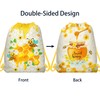 12 Pcs Bee Drawstring Bag Set, Honey-Print Non-Woven Backpacks &