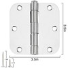 Polished Chrome Door Hinges 3.5 Inch 3 Pack Indoor 3